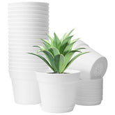 GARDIFE 6-inch white pot front view with modern matte finish for indoor plants.