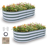 Gardmax 2‑pack galvanized raised bed shown in side view for garden use