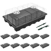 Gardzen 10-set propagator overview with a dome and base for seed-starting.