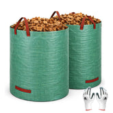 Gardzen 2-pack yard waste bags folded for compact storage
