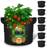 Gardzen 6-pack 20-gallon grow bags ready for versatile outdoor gardening and easy transport.