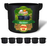 Gardzen 6-pack 20-gallon grow bags with durable fabric for reusable planting.