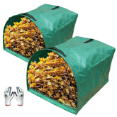 Gardzen dustpan-type yard waste bag ready for quick leaf and grass debris collection.