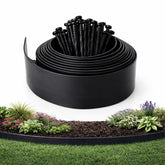 Gardzen landscape edging kit borders a flower bed for a clean, polished edge.