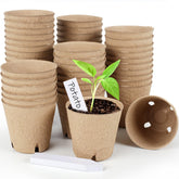 GardEasy 120pcs peat pots package with labels for organized seed starting.