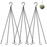 garini 23 inch hanging basket chain with S hooks provides sturdy outdoor planter support