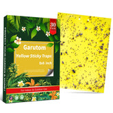 Garutom yellow sticky traps, 6x8 inch pack, front view captures flying pests indoors.