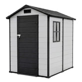Garvee 4x6ft outdoor storage shed with floor protects tools from the elements