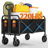 Garvee Wagons folded wagon-compact for easy storage after shopping trips.