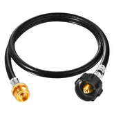 GasSaf 4ft propane hose connector with flexible reach for portable grills.