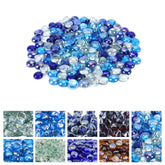 GasSaf blended fire glass beads cobalt blue add vibrant glow to outdoor fire pits.