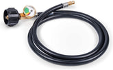 GasSaf 4ft RV propane hose with gauge for easy level checks during outdoor cooking