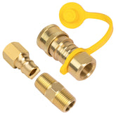 GASPRO 3/8 in natural gas quick-connect kit shown with brass construction for reliable connections