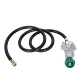 GasSaf 5ft two-stage regulator and hose delivers steadier propane flow for outdoor cooking.