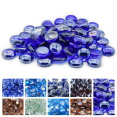 GasSaf blue fire glass beads add vivid cobalt ambiance to outdoor fire pits