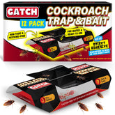 GATCH Roach Traps Indoor 12-pack shown with strong sticky glue for chemical-free pest control.