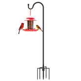 GATSUNS shepherds hook with 5-prong base provides stable outdoor support for feeders.