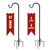 GATSUNS shepherds hook with 5-prong base offers stable ground support for outdoor decor.