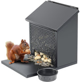 Gavinjitao Squirrel Feeder with foldable front panel perch for easy refilling.