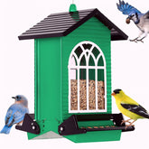 Gbekery Squirrel-Proof Feeder exterior, durable green metal finish ideal for year-round garden display