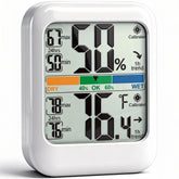 G.CATACC digital hygrometer display shows real-time temperature and humidity at a glance.