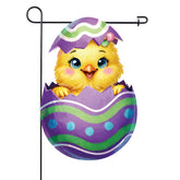 GCCL Easter Chick Flag front view with double-sided vibrant colors for porch decor.