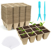 GCVOPTON peat pots in a seedling tray for organized germination.