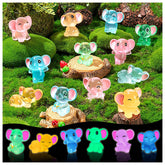 GDZRDFLH 24-piece resin elephants for daytime fairy garden display.
