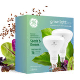 GE BR30 grow light bulb with balanced spectrum for indoor leafy greens.