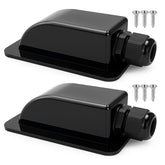 Gebildet black waterproof solar cable entry gland viewed from the side for roof installation.
