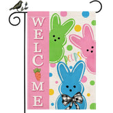 GEEORY Easter Bunny Peeps flag front view highlighting vibrant colors for welcoming outdoor spaces