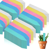 Geetery plastic plant labels in mixed colors for quick plant identification.