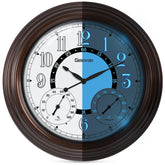 Geevon Illuminated Outdoor Clock with bronze frame for clear nighttime readability