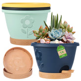 gegemaoyi 10-inch self-watering pot setup shows convenient hydration for busy plant lovers.