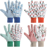 Geiserailie floral garden gloves front view with breathable fit for yard tasks