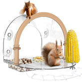 GelinRedcap window squirrel feeder with clear view for indoor wildlife watching