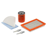Generac 6484 maintenance kit contents, showing filters and plugs for DIY service