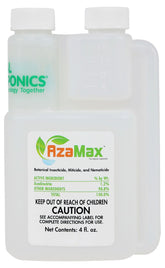 General Hydroponics AzaMax bottle orange for natural pest control in gardens and hydroponics.