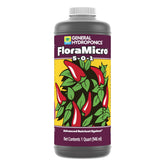 General Hydroponics FloraMicro 1qt bottle ready for precise nutrient balancing in hydroponics.