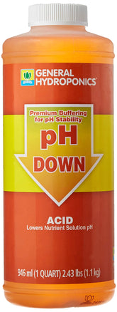 General Hydroponics Liquid Premium Buffering front view bottle maintains stable pH for healthy growth.
