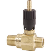 General Pump detergent injector close-up showing 2.1 mm orifice for high-pressure cleaning.