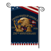 Generic 250 Years America Garden Flag featuring an eagle for durable outdoor patriotic displays.