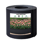 Generic 40ft edging with dark gray border defines beds and keeps mulch in place.