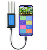 Generic 8-in-1 soil tester shows NPK, pH, moisture, and EC for precise soil insights.