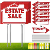 Generic estate sale sign with metal stake for sturdy outdoor use.