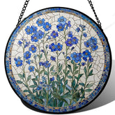 Generic Forget-Me-Not suncatcher oversized window decor diffuses sunlight with vivid stained glass colors