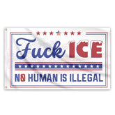 Generic Fuck ICE flag with two grommets for sturdy outdoor display