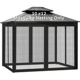 Generic Gazebo Netting 10x12 panel assembly shows easy-fit design that keeps insects out.