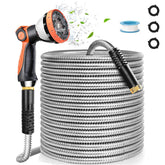 Generic Metal Garden Hose 100ft outer coil highlights durability and easy storage.