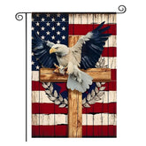Generic patriotic Stars and Stripes Eagle flag for yard display and curb appeal